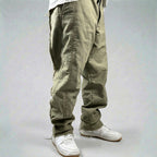 Distressed Denim Pants Olive