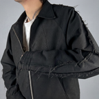 Distressed Denim Jacket Black