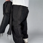 Distressed Denim Pants Black