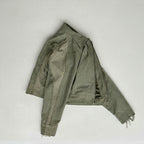 Distressed Denim Jacket Olive