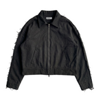 Distressed Denim Jacket Black
