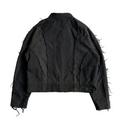 Distressed Denim Jacket Black