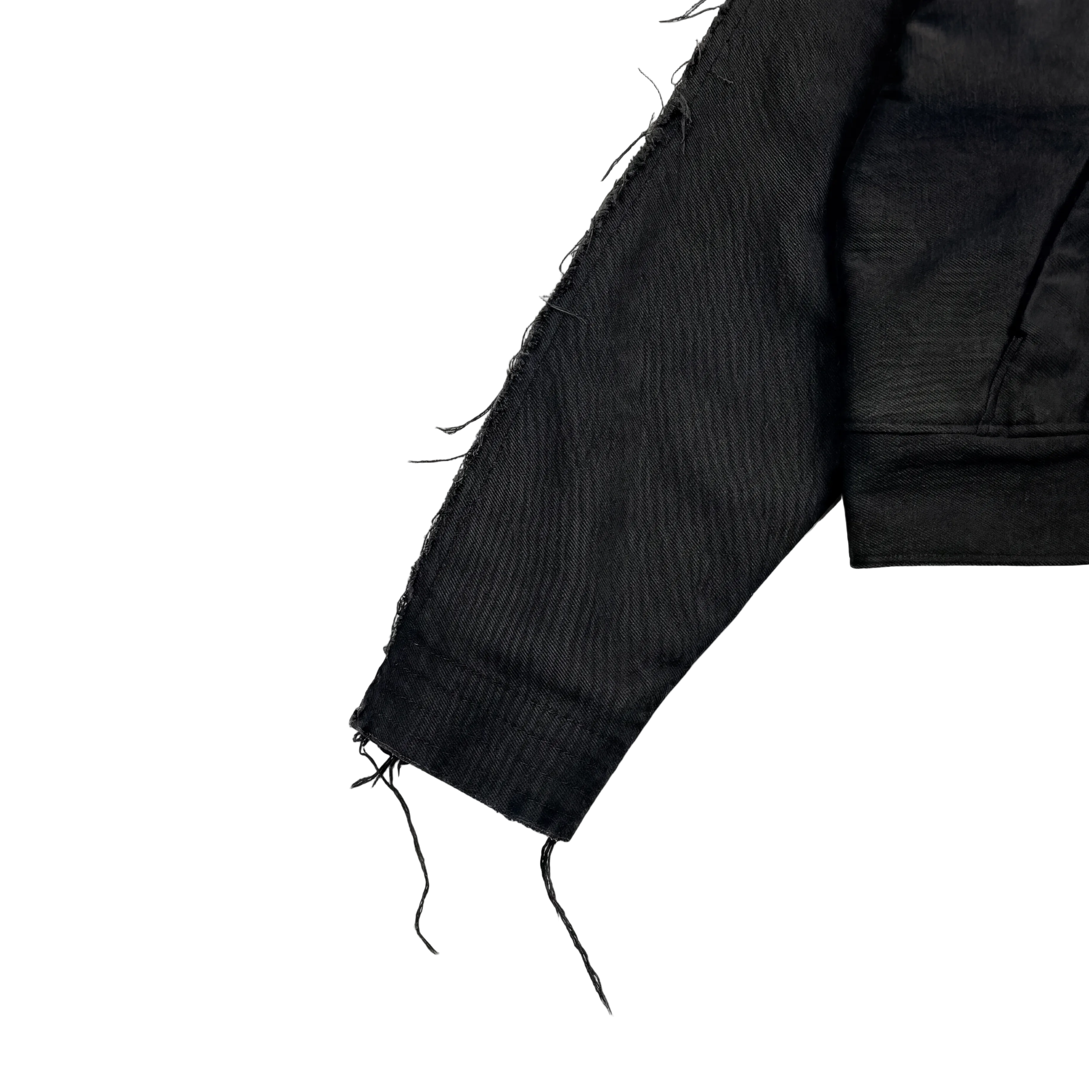 Distressed Denim Jacket Black
