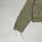 Distressed Denim Jacket Olive