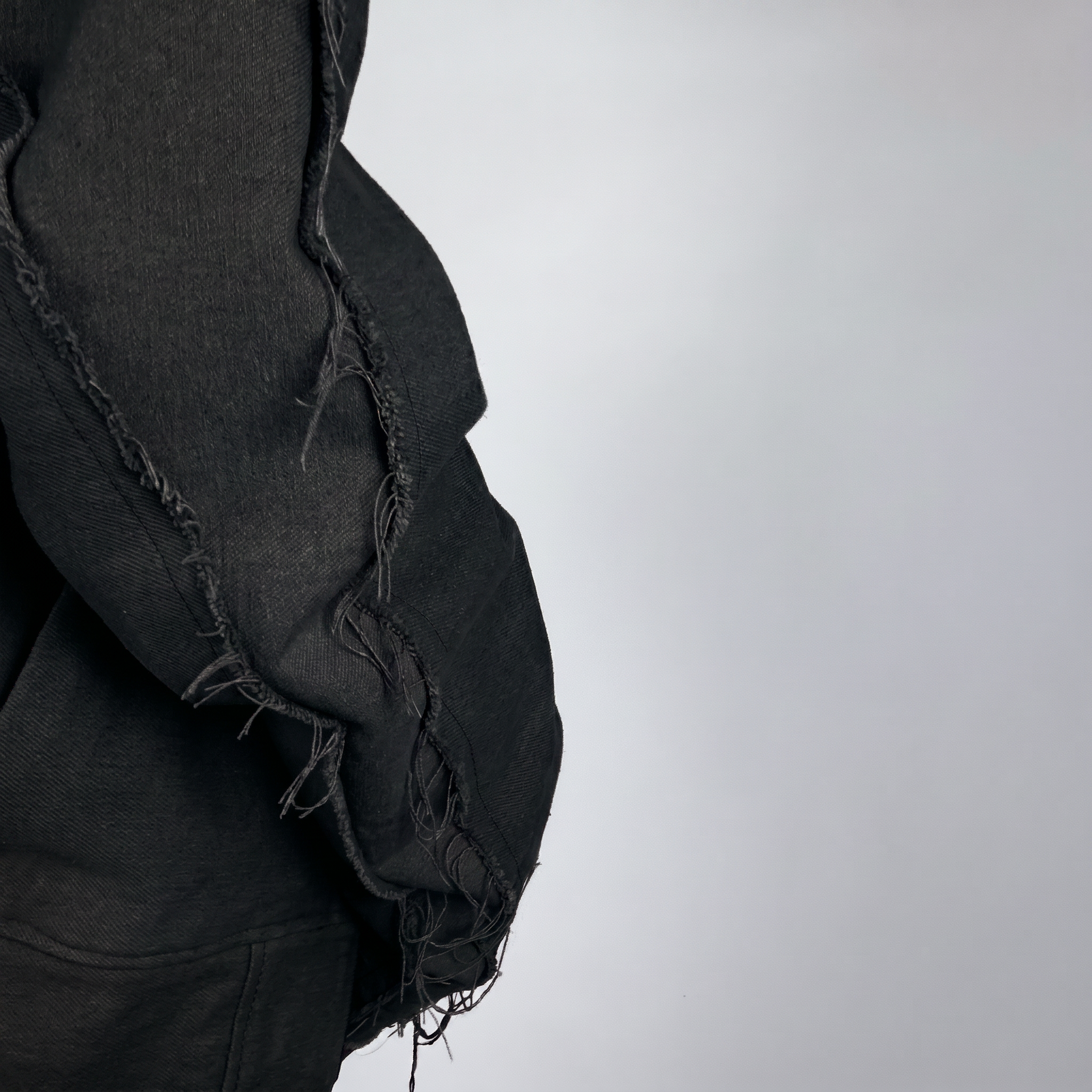 Distressed Denim Jacket Black