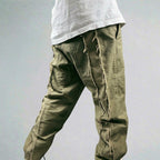 Distressed Denim Pants Olive