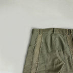Distressed Denim Pants Olive