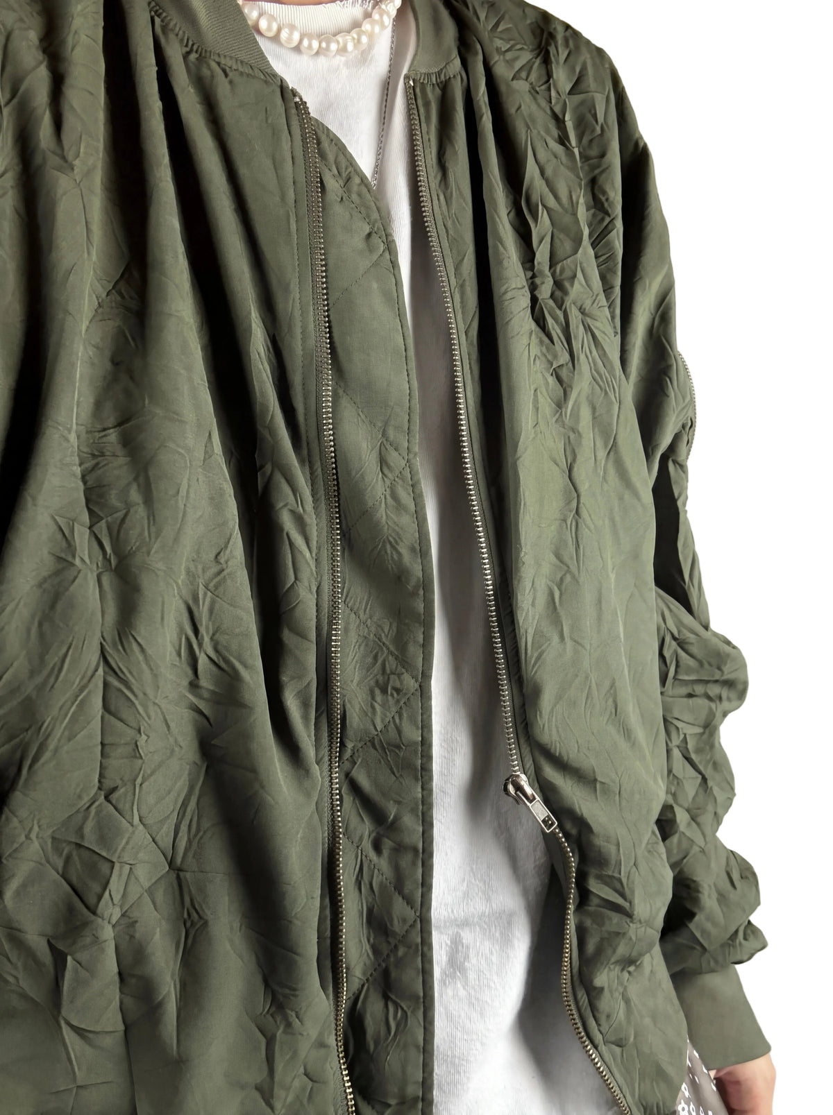 Crinkle Bomber Green