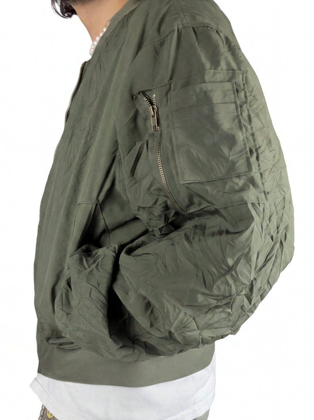 Crinkle Bomber Green