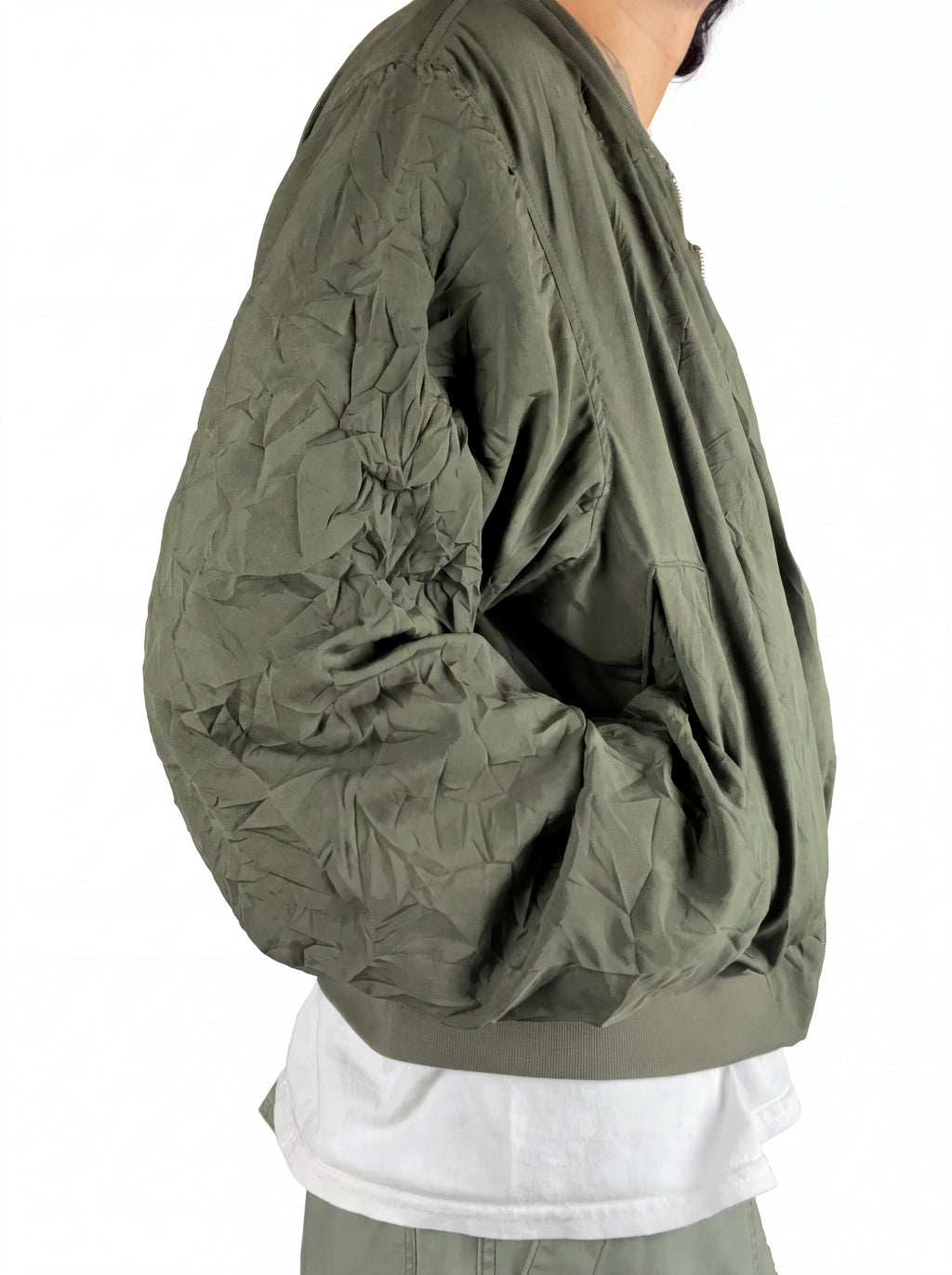 Crinkle Bomber Green