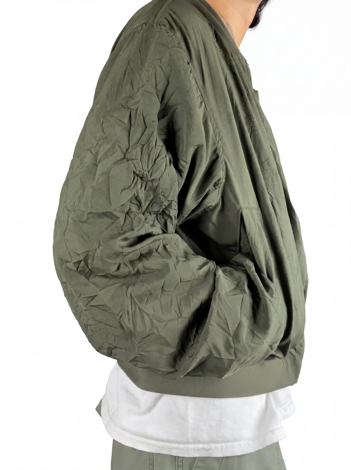 Crinkle Bomber Green