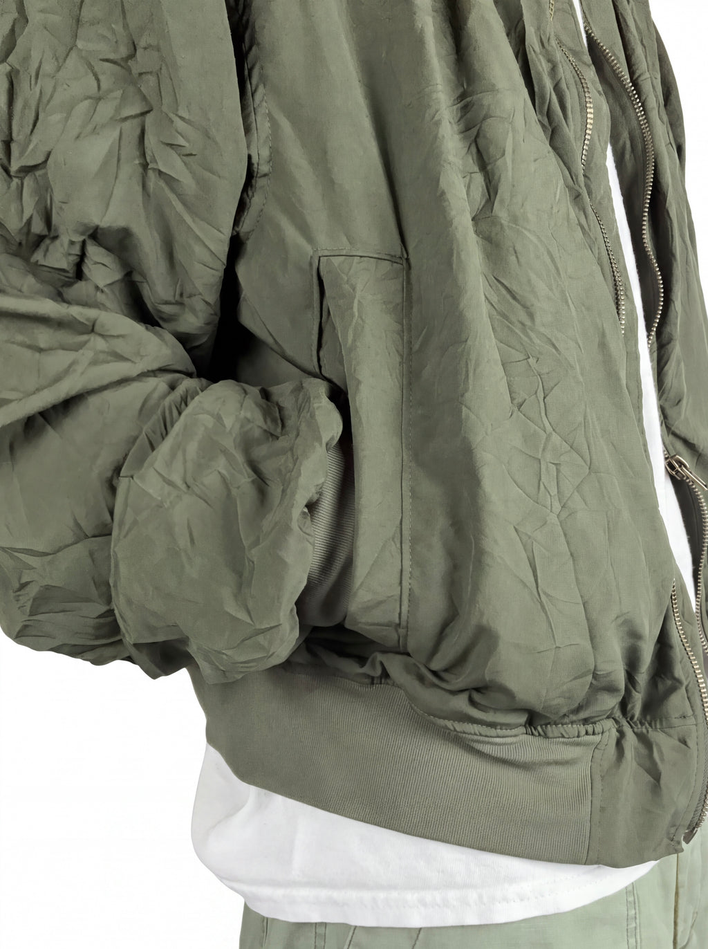 Crinkle Bomber Green