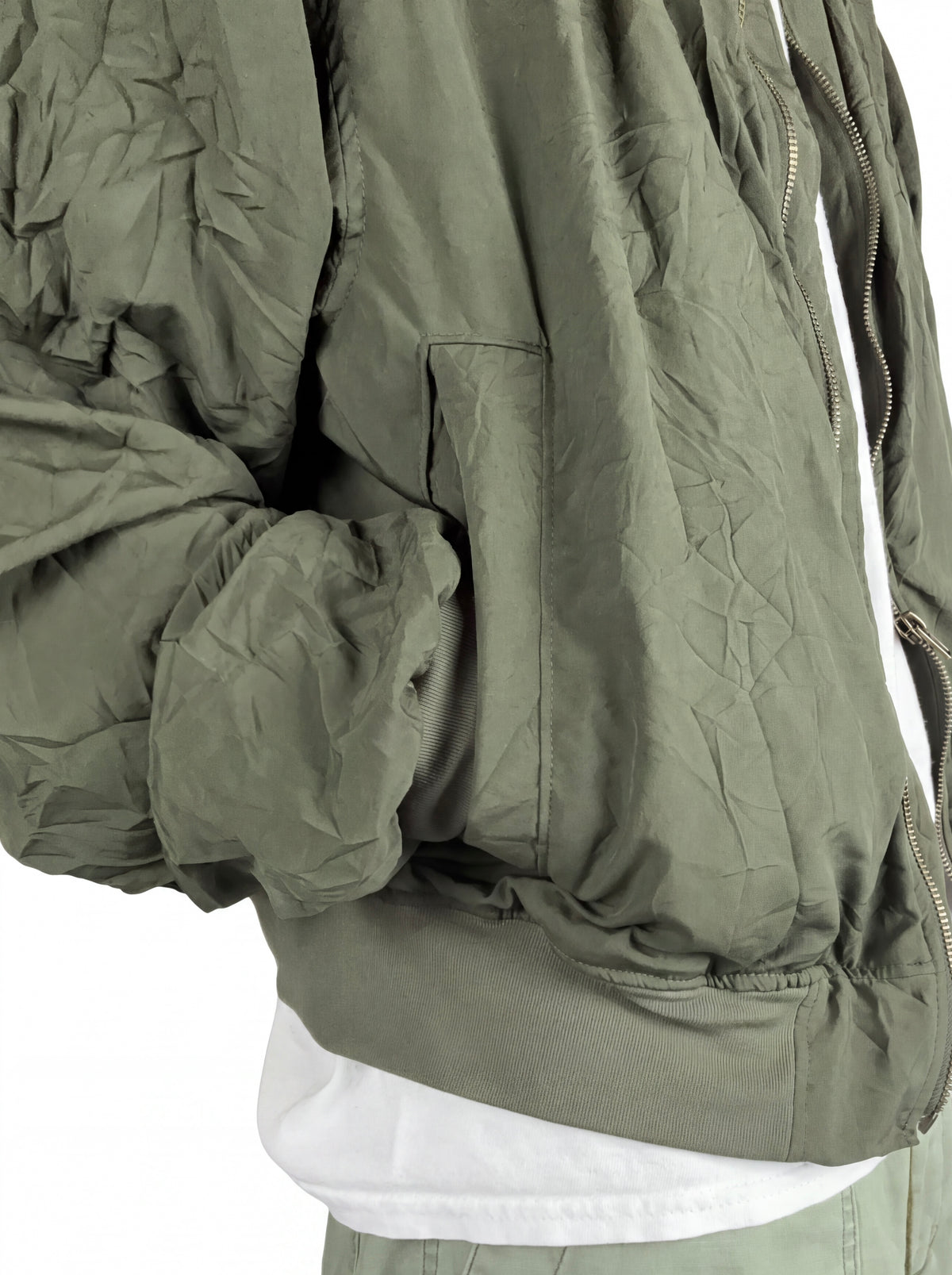Crinkle Bomber Green